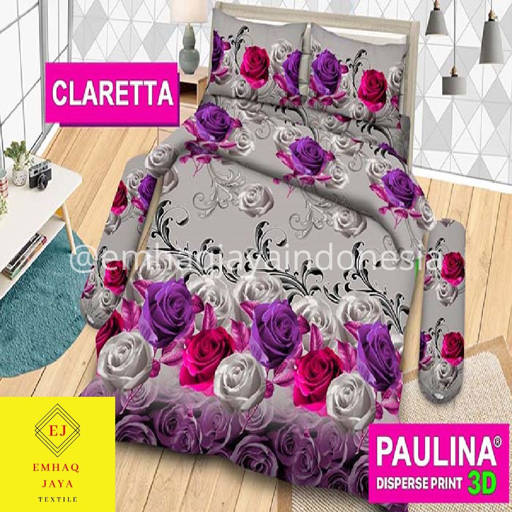 Jual Bed Cover Paulina By Bonita Flat Motif Bunga Warna AbuAbu Ukuran