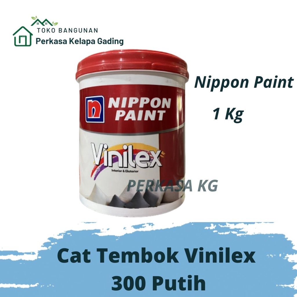 Jual Cat Tembok Vinilex 1Kg 300 Putih Hitam Cream Lily White Nippon