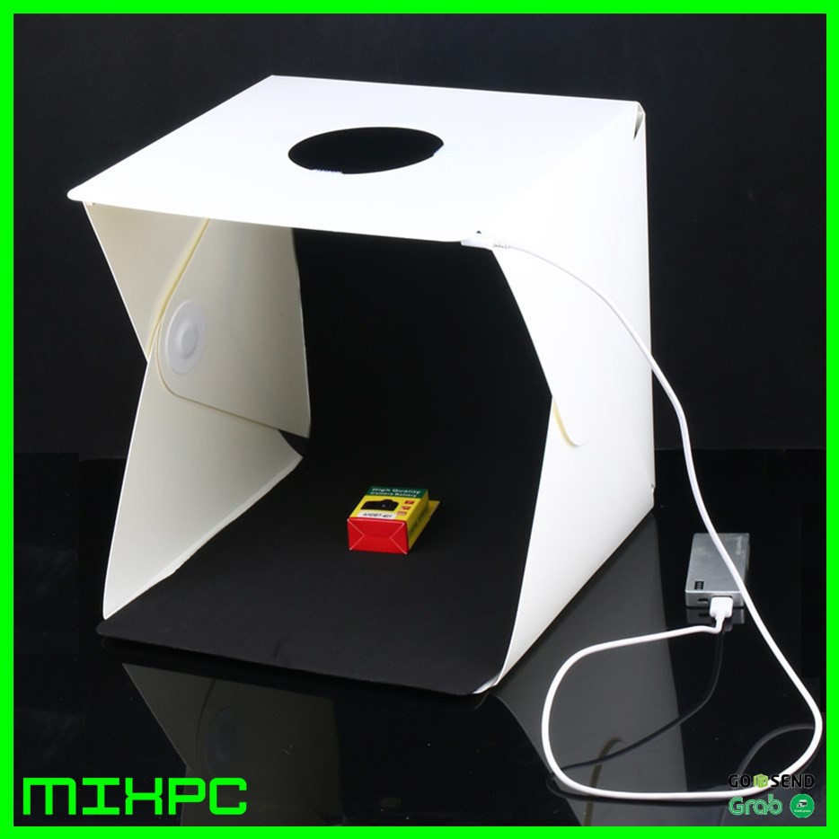 Jual Mini Photo Studio Box dengan LED Ukuran Sedang White Shopee