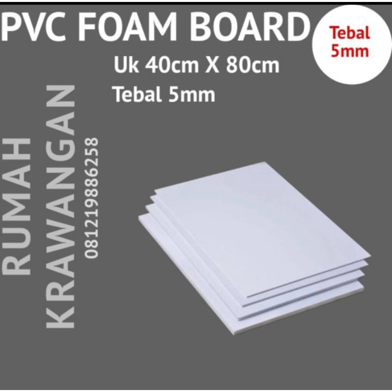 Jual Pvc Board / Foam board uk 40x80cm tebal 5mm Shopee Indonesia