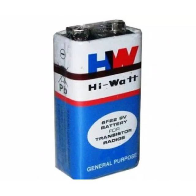 Jual Baterai 9v / Battery 9 Volt / Baterai kotak Merk HW ( HIWatt