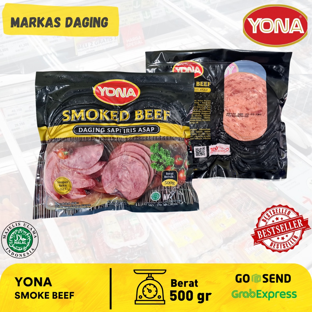 Jual YONA SMOKED BEEF / DAGING SAPI IRIS ASAP 500gr Markasdaging