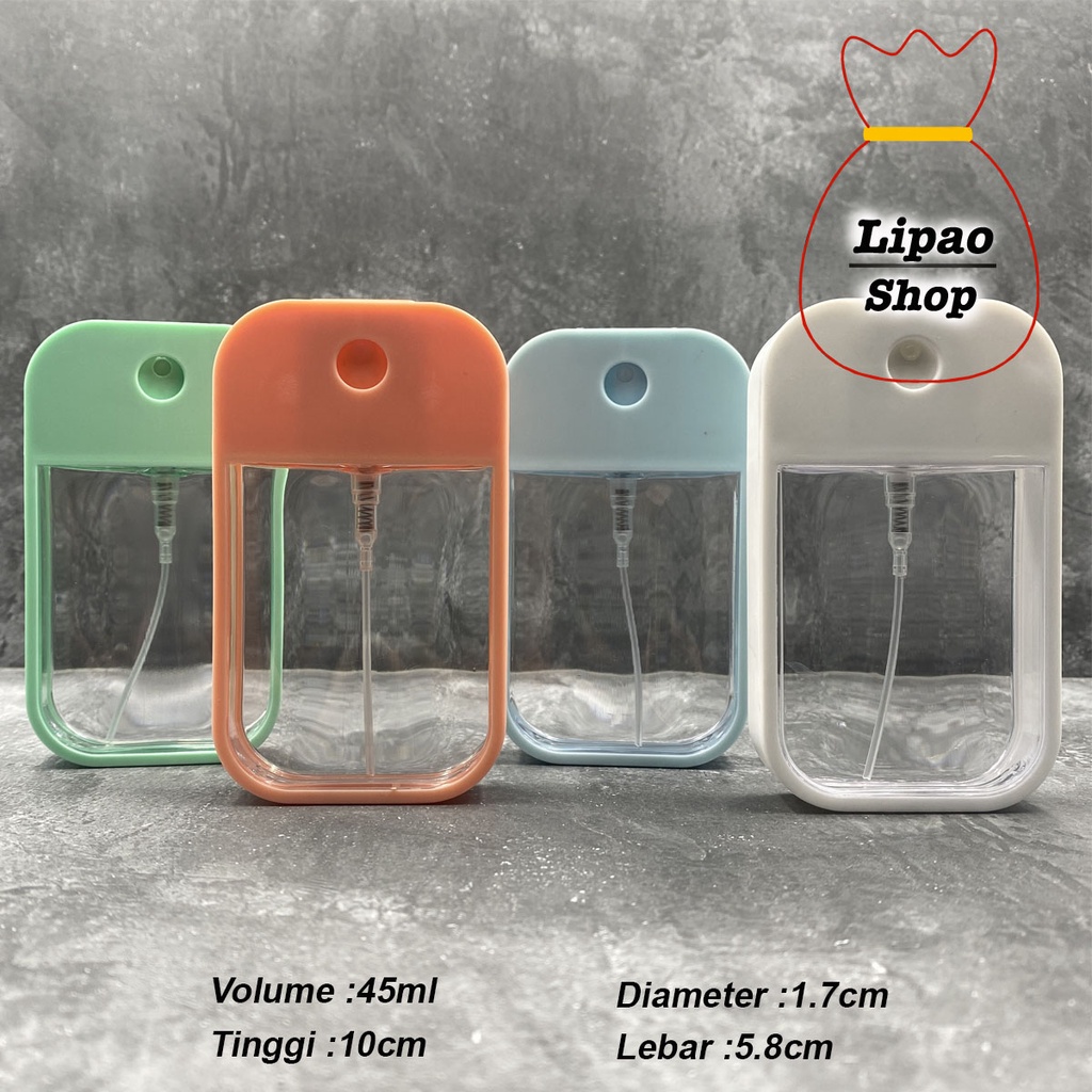 Jual Botol Spray Kotak 45ml Pocket Card Plastik Hand Sanitizer Parfum