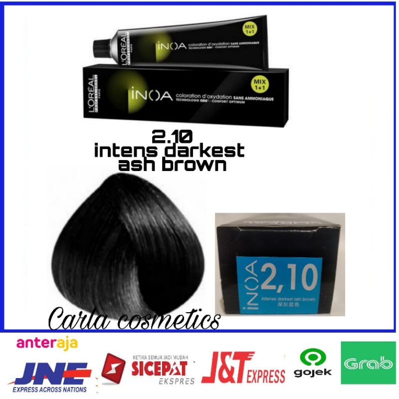 Jual toning rambut loreal inoa 2.10 intens darkest ash brown /cat