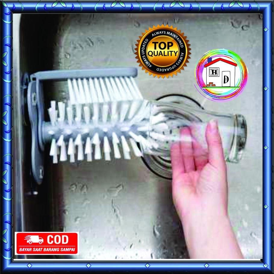 Jual Glass Bottle Cleaning Brush Cup Sponge Milk Bottle Cleaner/ SIkat