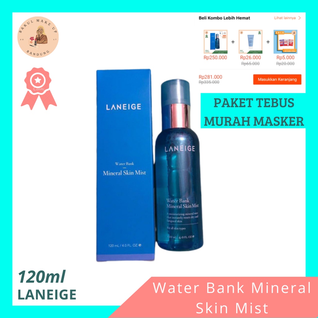 Jual Laneige Water Bank Mineral Skin Mist 120ml Facial Mist Face Mist