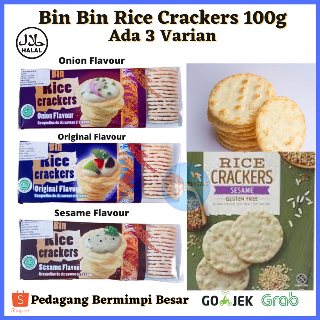 Jual Bin Bin Rice Crackers Ada 3 Varian Rasa 100G/ Bin Bin Rice