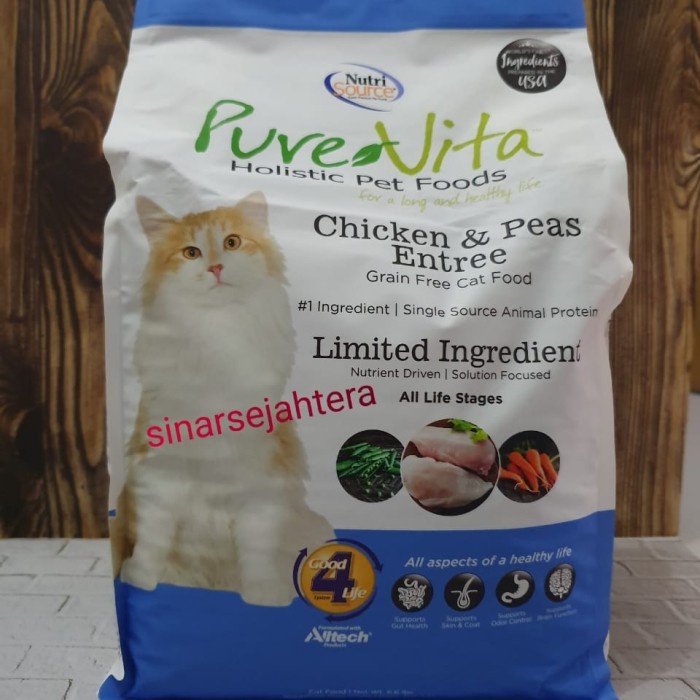 Jual bg201nb Purevita Chicken & Peas Dry Cat Food 3 Kg Grain Free Pure