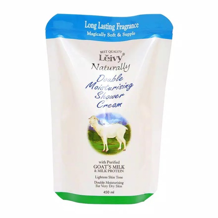 Jual Leivy Naturally Double Moisturising Shower Cream Goat's Milk 450ml