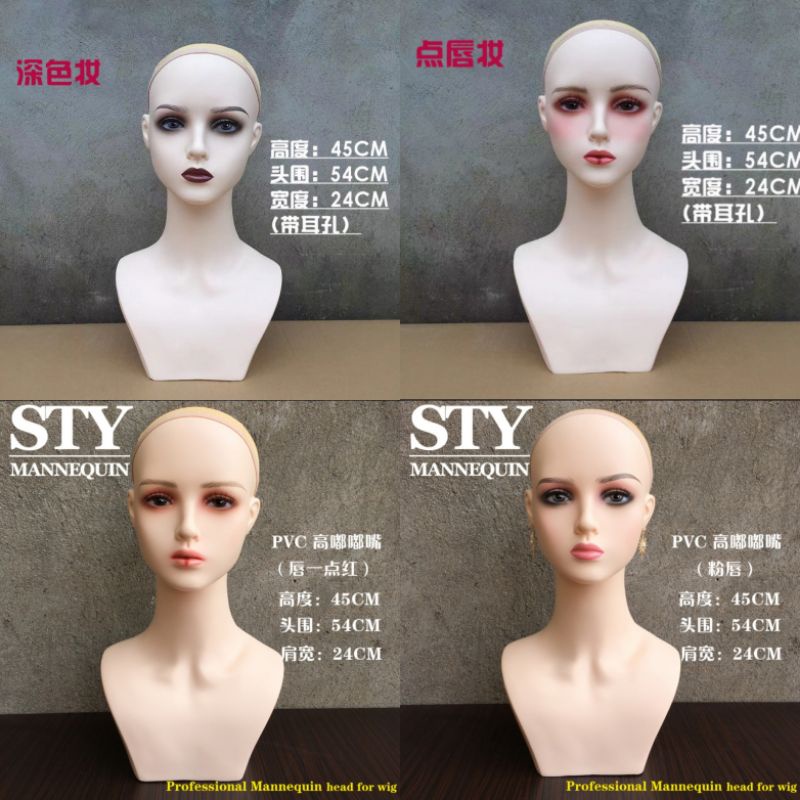 Jual READY STOCK display Manekin kepala wig beauty head manekin import