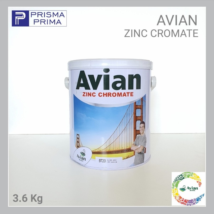 Jual Cat Dasar Meni Besi Zinc Chromate 5 Anti Karat AVIAN Galon 3.6 Kg