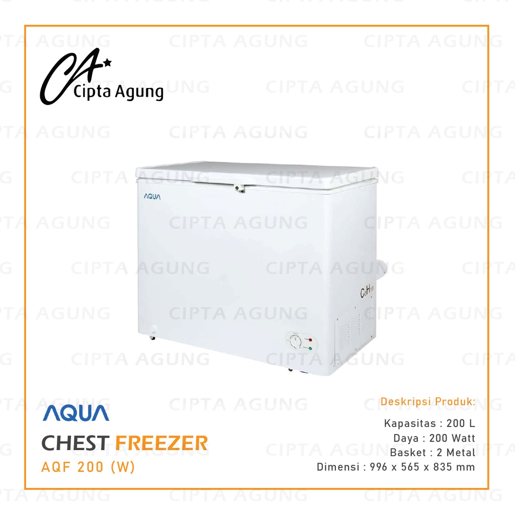 Jual CHEST FREEZER AQUA AQF200W 200 LITER AQF200(W) AQF 200 W 200 L