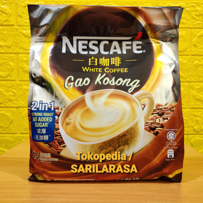 Jual Tanpa Gula! Nescafe White Coffee Gao Kosong 2in1 With Creamer No