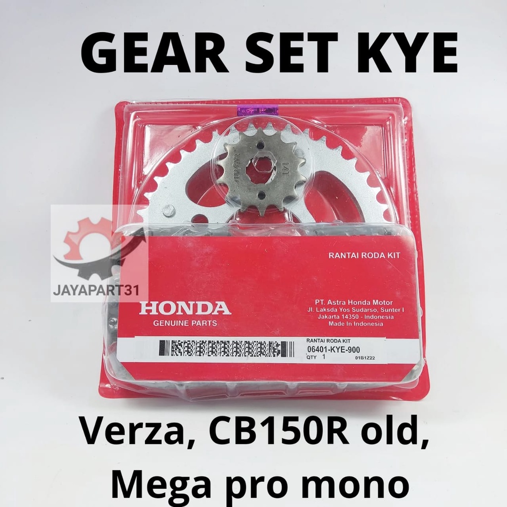 Jual SELA GEAR SET + RANTAI HONDA MEGA PRO MONO VERZA CB150R OLD KUALITAS ORIGINAL HONDA