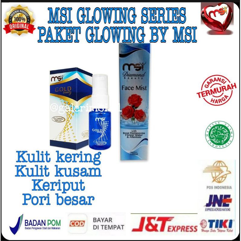 Jual MSI GLOWING SERIES GLOWING SERUM DAN FACE MIST KULIT KERING