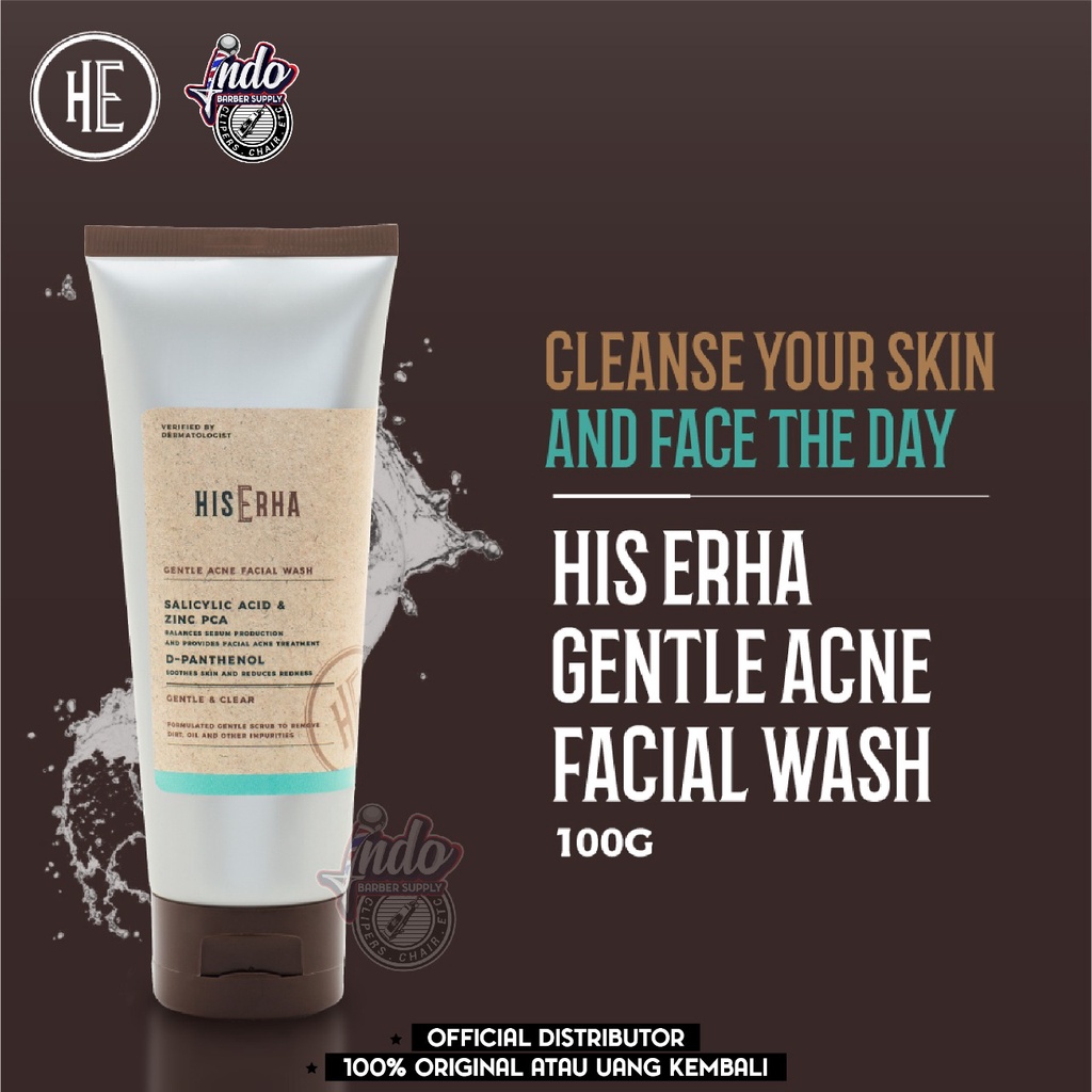 Jual HIS ERHA GENTLE ACNE FACIAL WASH SABUN MUKA JERAWAT PRIA