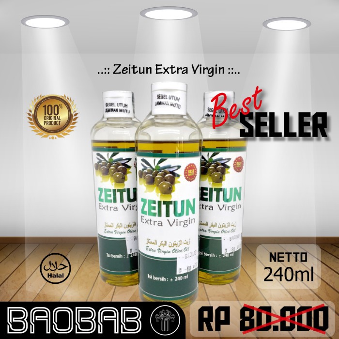 Jual Minyak Extra Virgin, Zeitun dari Buah Zaitun Asli 240 ml