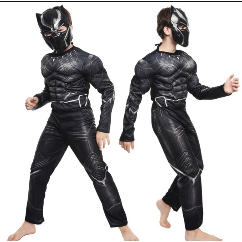 Jual kostum pahlawan superhero black panther superhero costume boy