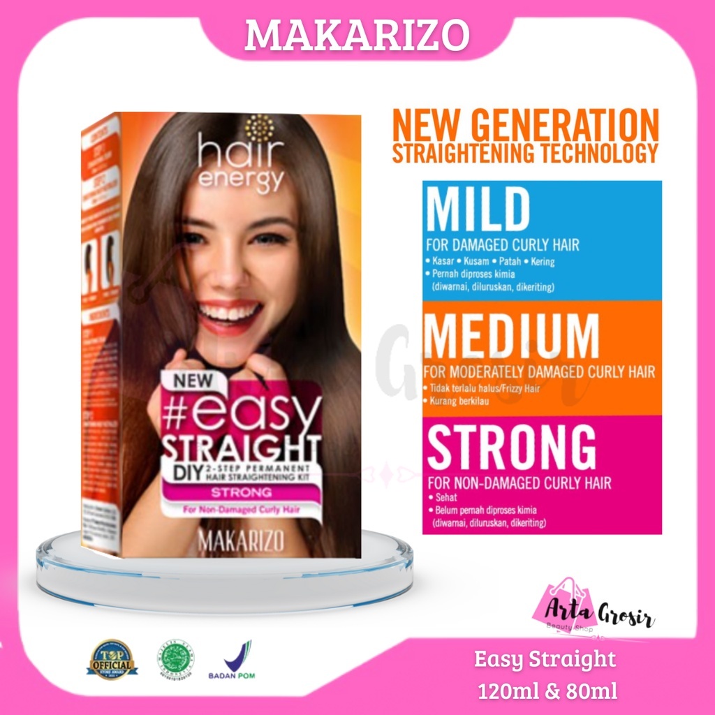 Jual Makarizo Hair Energy New Easy Straight Diy 2 Step Permanent Hair Straightening Kit [pelurus