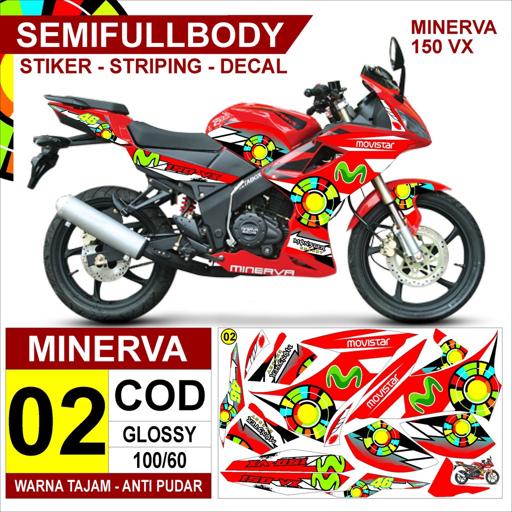 Jual Stiker decal striping Minerva VX Variasi 46 Semifullbody (semua
