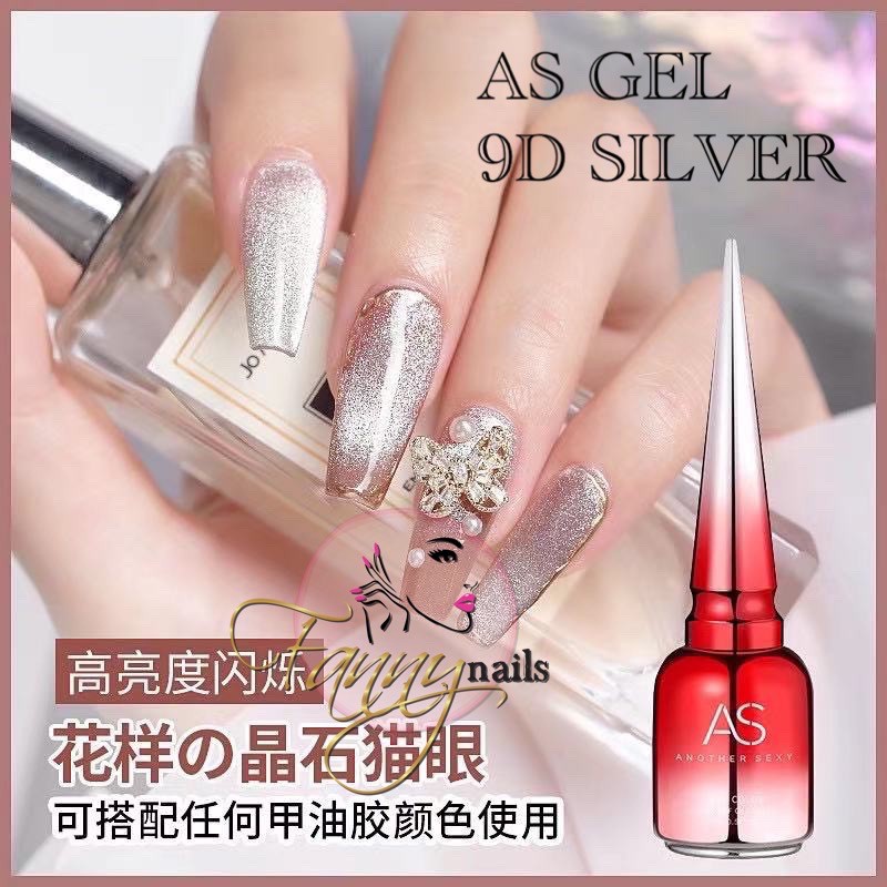 Jual AS GEL 9D 5D AS SILVER CAT EYES 15ml GEL POLISH / AS KUTEK GEL