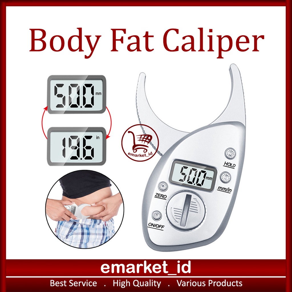 Jual Body Fat Caliper / Alat Ukur Kadar Lemak / Digital Pengukur LCD