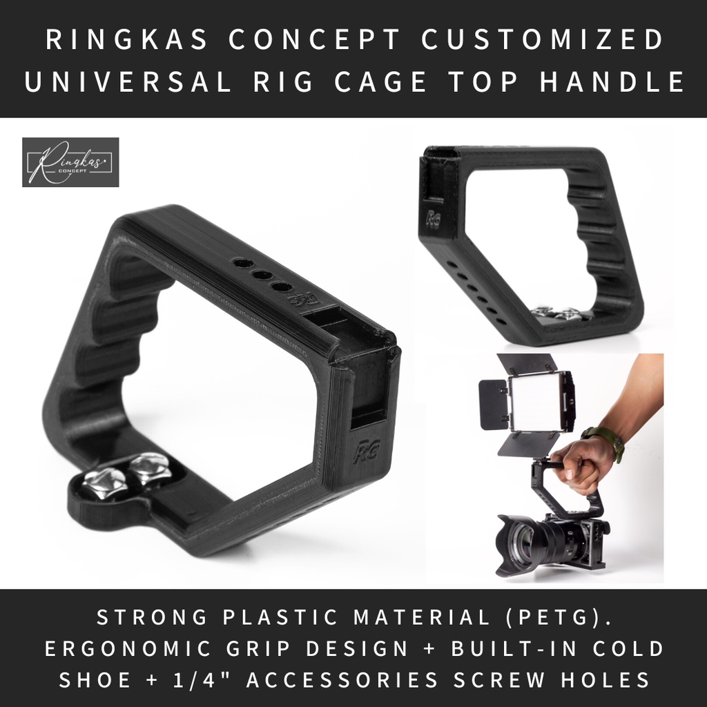 Jual RINGKAS CONCEPT Customized Universal Top Handle Grip For Rig Cage / SmallRig Handle Hand