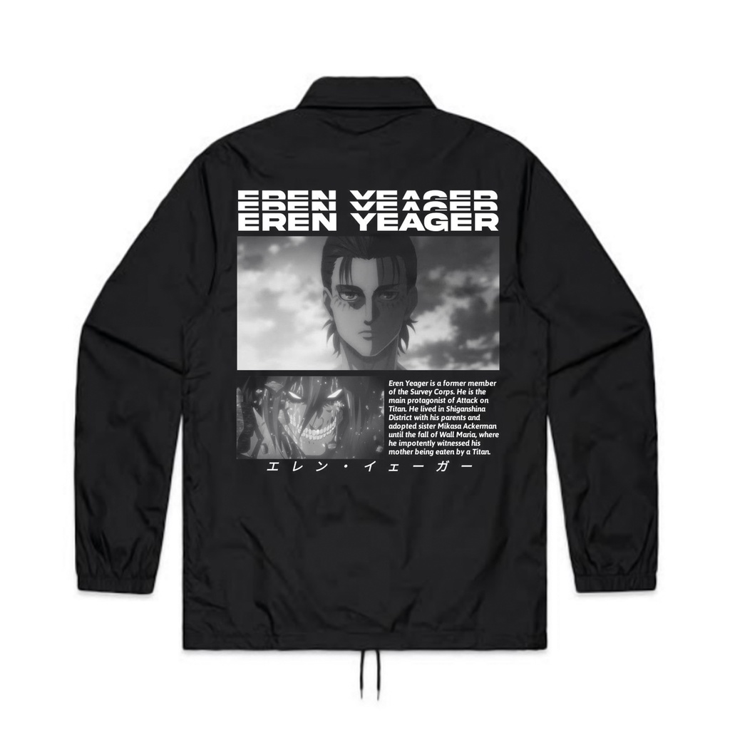 Jual JAKET COACH ATTACK ON TITAN EREN YEAGER COACH JAKET ANIME AOT