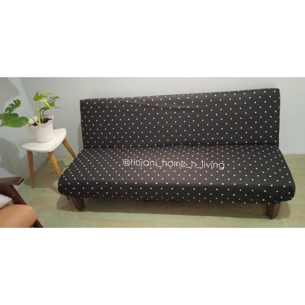 Jual Cover Sofa Bed (Motif Dotie Hitam) Shopee Indonesia