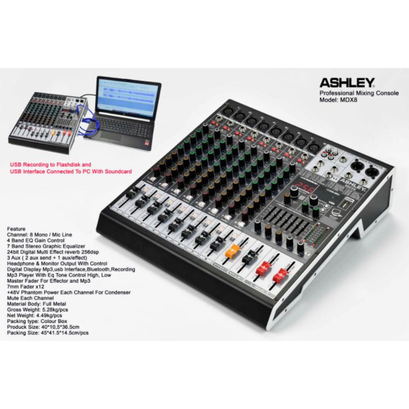 Jual Mixer Audio 8 Channel Ashley MDX8 MDX8 MDX 8 NEW Original TERBAIK