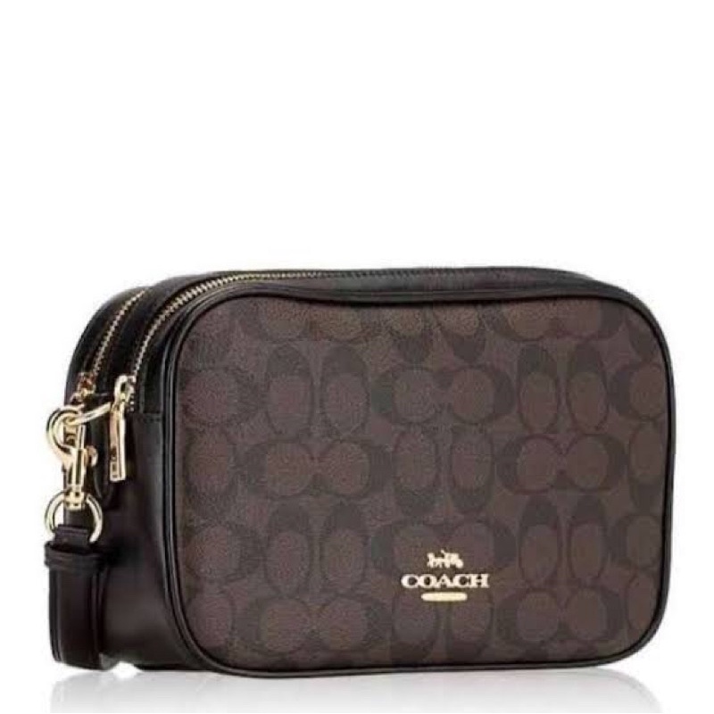 Jual Coach F68168 Jes Crossbody In Signature Canvas Brown Black