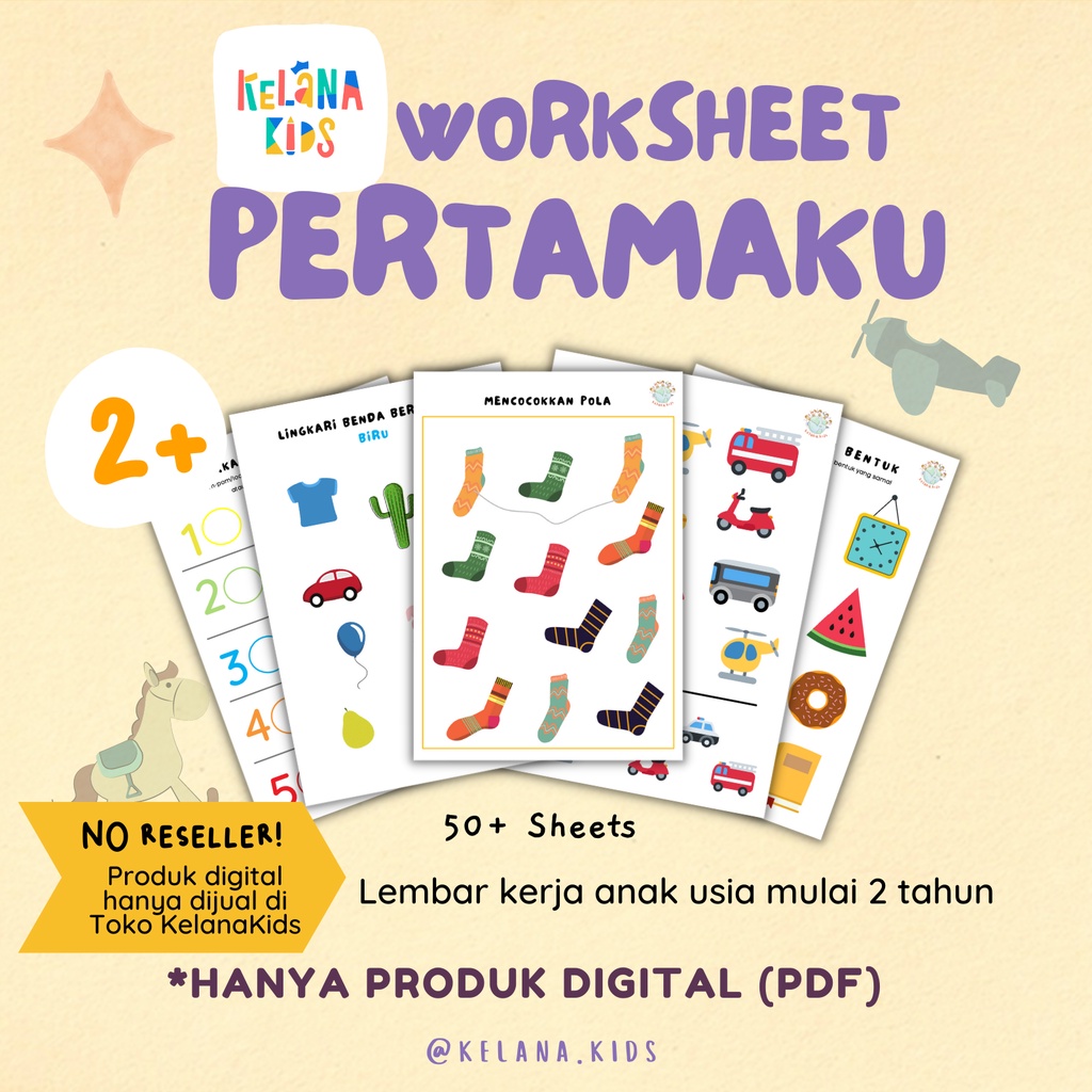 Jual Worksheet Pertamaku Untuk Anak 2 Tahun Pra TK PAUD 55 Printable