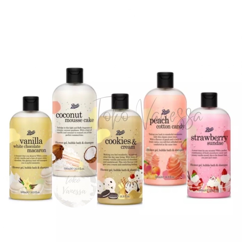 Jual Boots Beauty 3in1 Shower Gel / Shampoo / Bubble Bath ORIGINAL