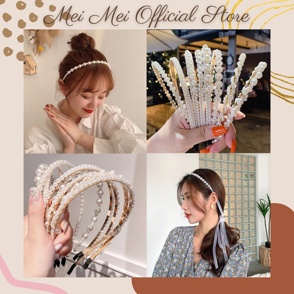 Jual Hairband Mutiara Korea Wanita Bandana Aksesoris Rambut Bando Pearl Original Murah Shopee