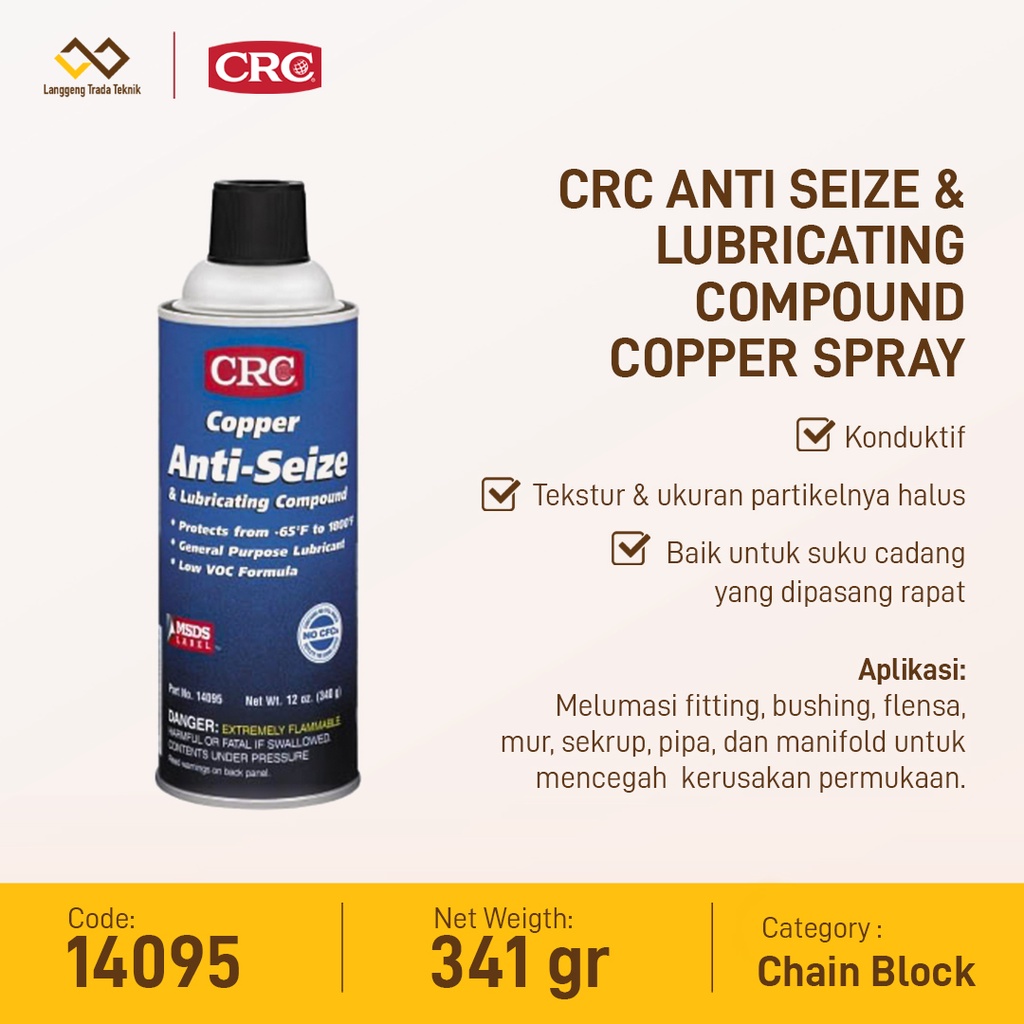 Jual CRC Anti Seize & Lubricating Compound Copper Spray 14095 Shopee Indonesia