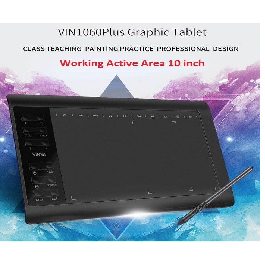 Jual Drawing Graphic Pen Tablet 10 inch VINSA 1060Plus Digital Drawing Pad Shopee Indonesia
