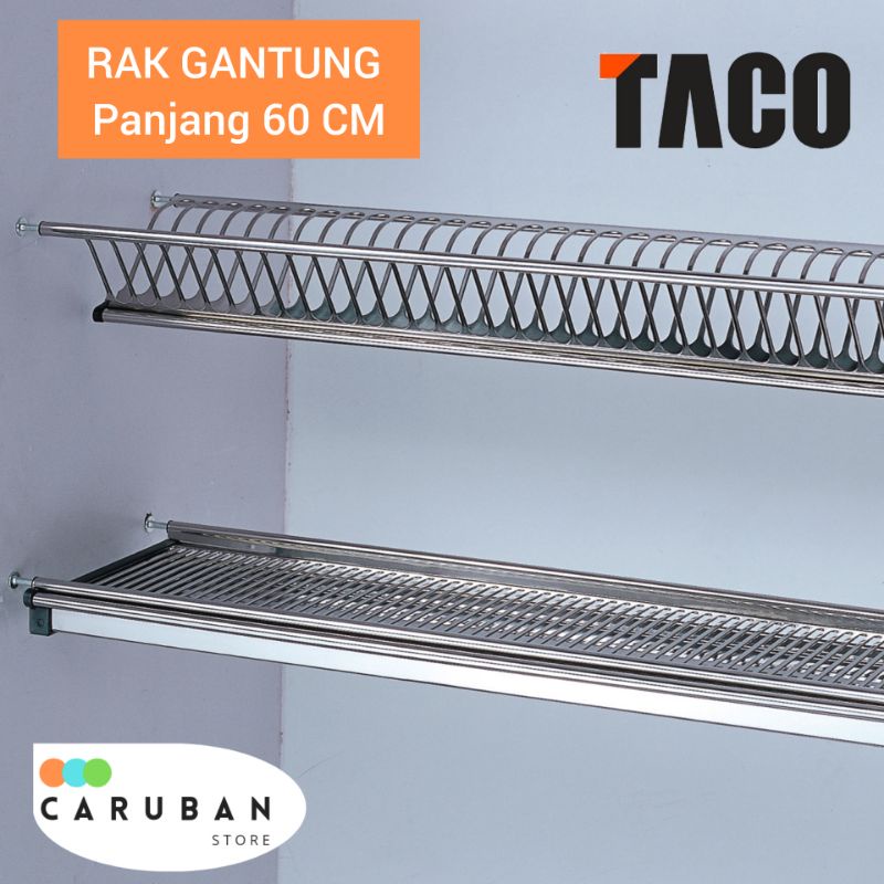 Jual Rak Piring Gantung 60 cm Taco / Rak Piring Gelas Kitchen Set