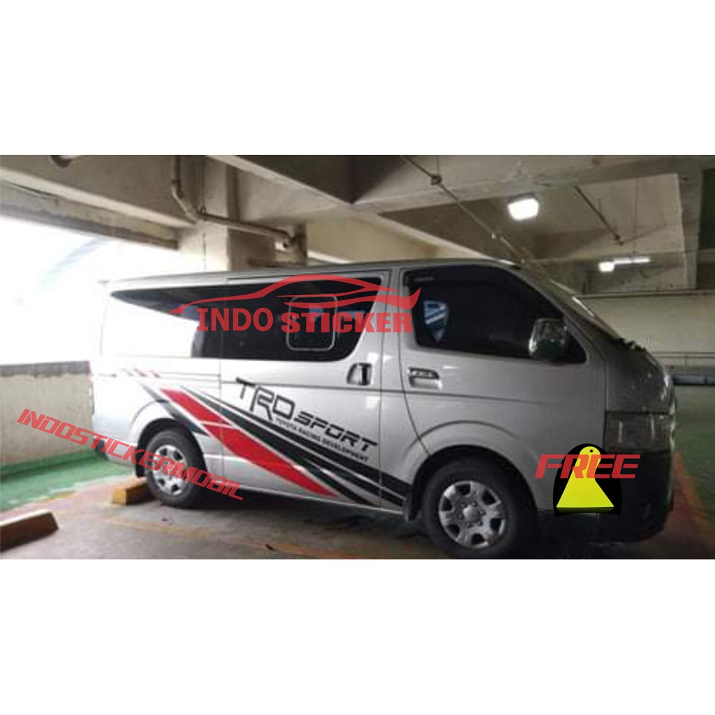 Jual Striping sticker mobil hiace sticker trd mobil toyota hiace side