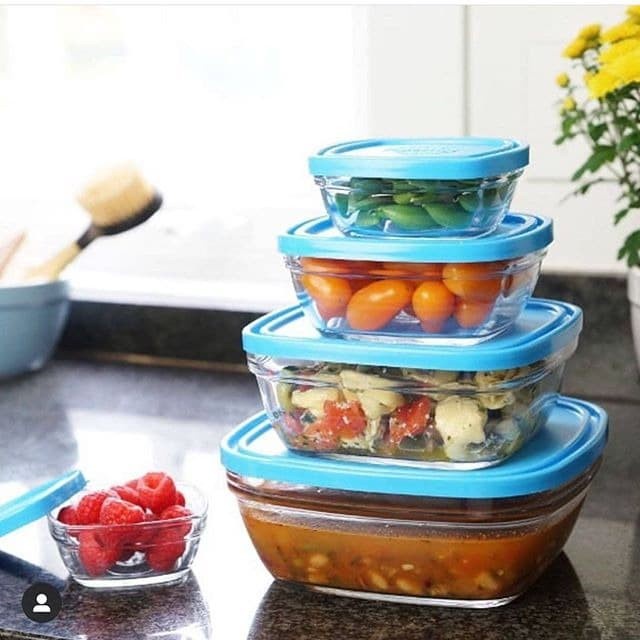 Jual Duralex Tempat Makan Lunch Box Clear Set 5 Pcs (Tempered Glass