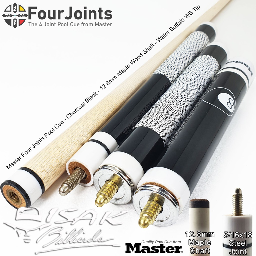 Jual Master 4 Four Joints Pool Cue Black Maple Billiard Stick Stik