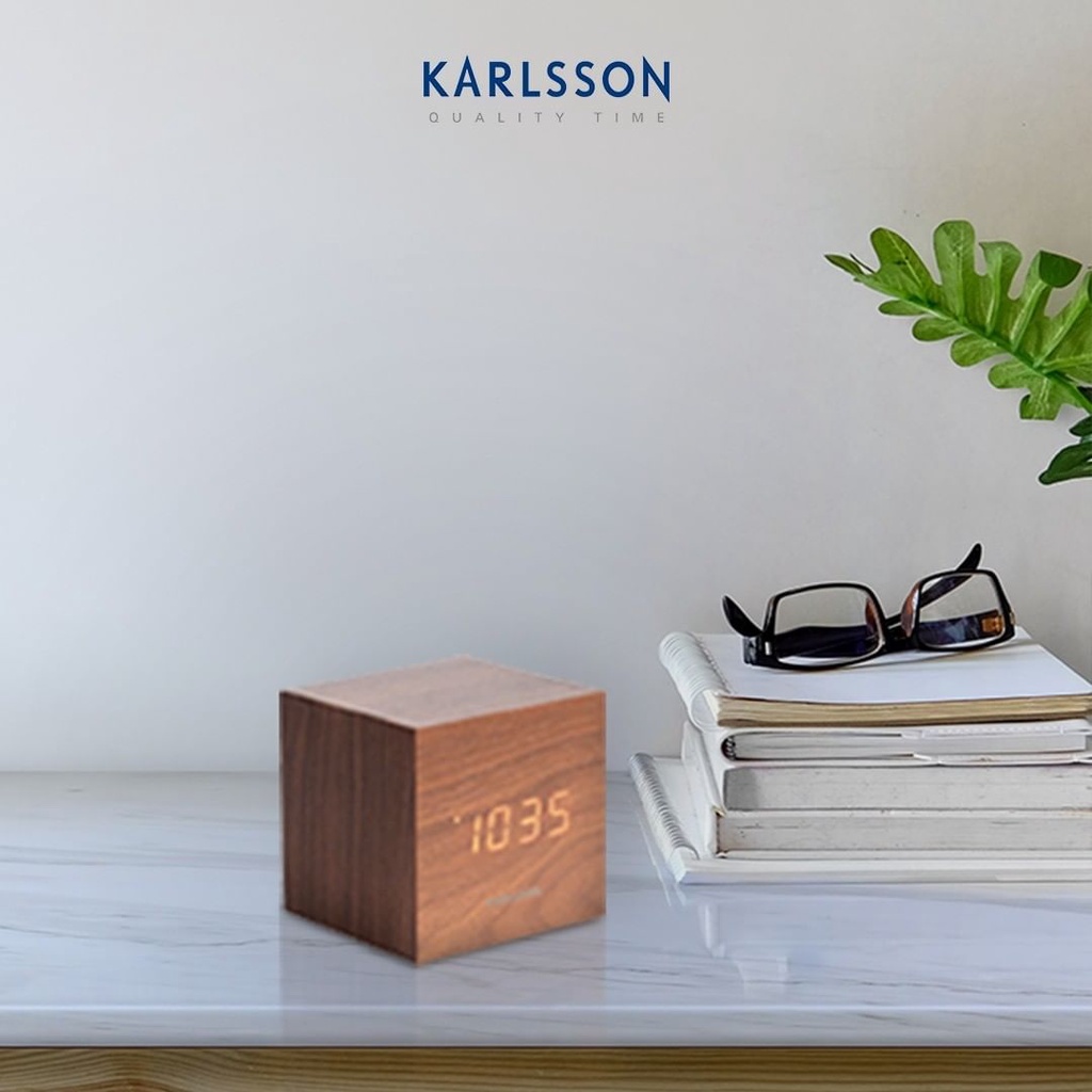 Jual Karlsson Alarm Clock Mini Cube Brown Shopee Indonesia