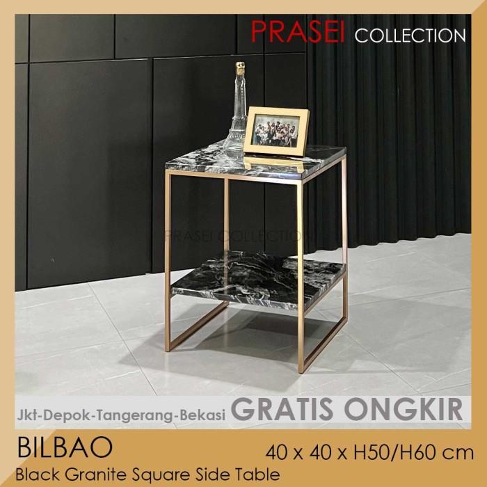 Jual DT566 BILBAO 40 Black Granite SIde Table Meja Sudut Pojok Granit
