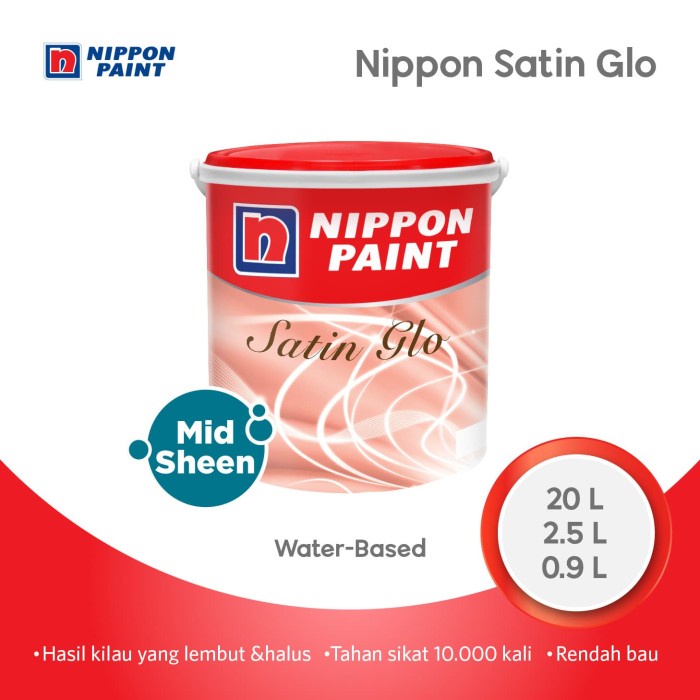 Jual Nippon Paint Satin Glo (Tinting) 20L Cat Dinding Tulis Premium