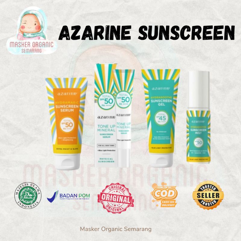 Jual azarine sunscreen new formula ada barvode dan logo halal Shopee