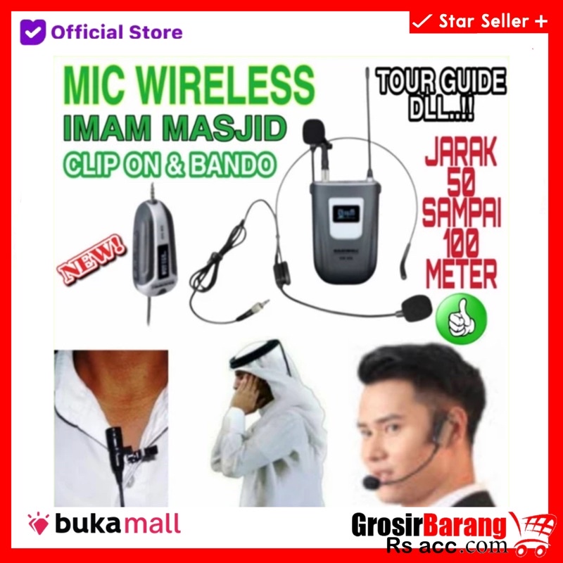 Jual Mic Wireles Imam Clip On Mic Bando Bisa Langsung Colok Ke ampli Toa Shopee Indonesia