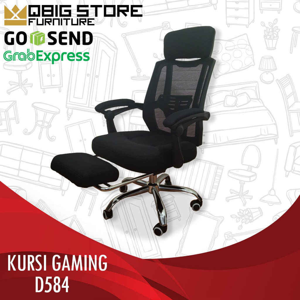 Jual Kursi Gaming Chair Foot Rest / Kursi Kantor Adjustable / Kursi