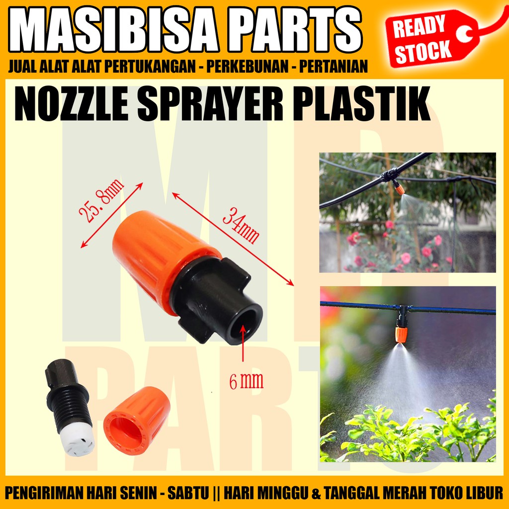 Jual NOZEL / NOZZLE KABUT / MISTING / MIST PLASTIK HIDROPONIK / GREEN