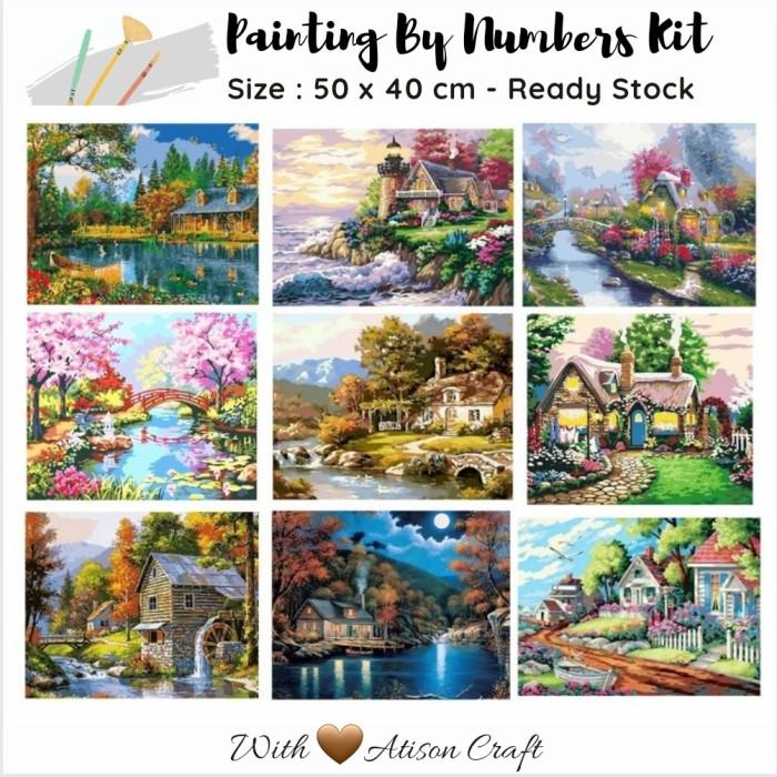 Jual Art Diy Lukisan Paint By Numbers ( 50 Cm X 40 Cm ) Landscape