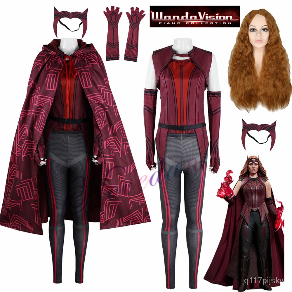 Jual Wanda Vision Scarlet Witch Cosplay Maximoff Costume Wig