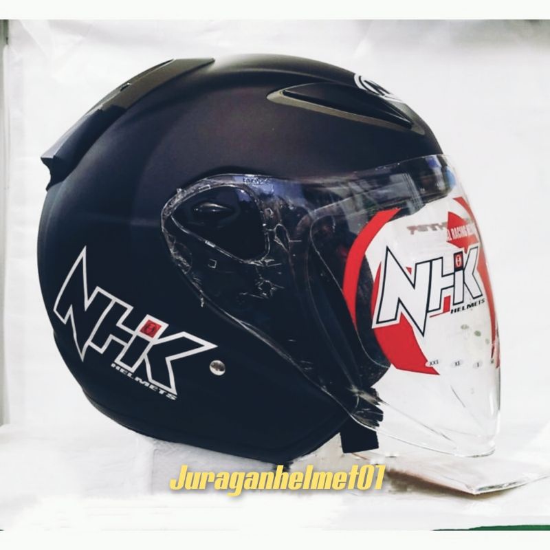 Jual helm half face NHK r6 solid (original) Shopee Indonesia